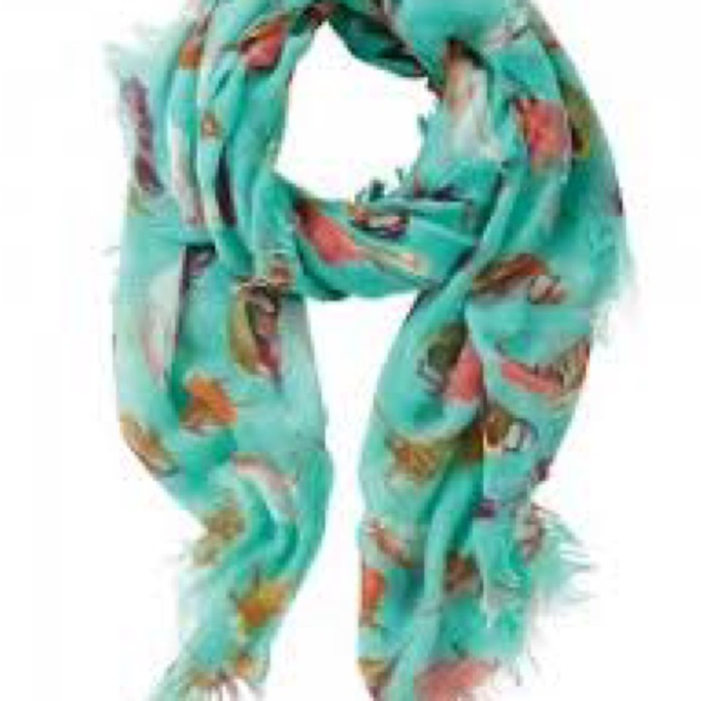 Turquoise bird scarf